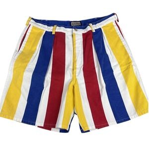 Ruff Hewn Size 36  Shorts Mens Striped Multi Color USA Cotton Vintage